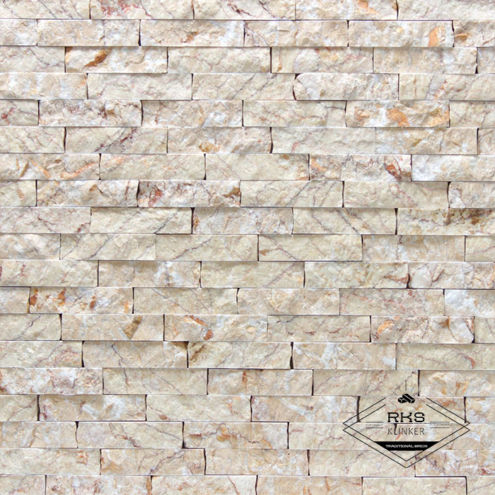 Фасадный камень Полоса - Мрамор Солнечный с прожилками в Курске